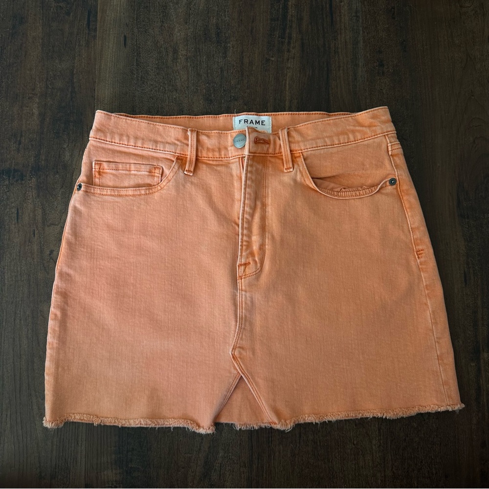 Frame Denim Women's Orange Denim Skirt